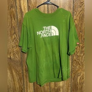 Northface Forest Green T Shirt Big Logo